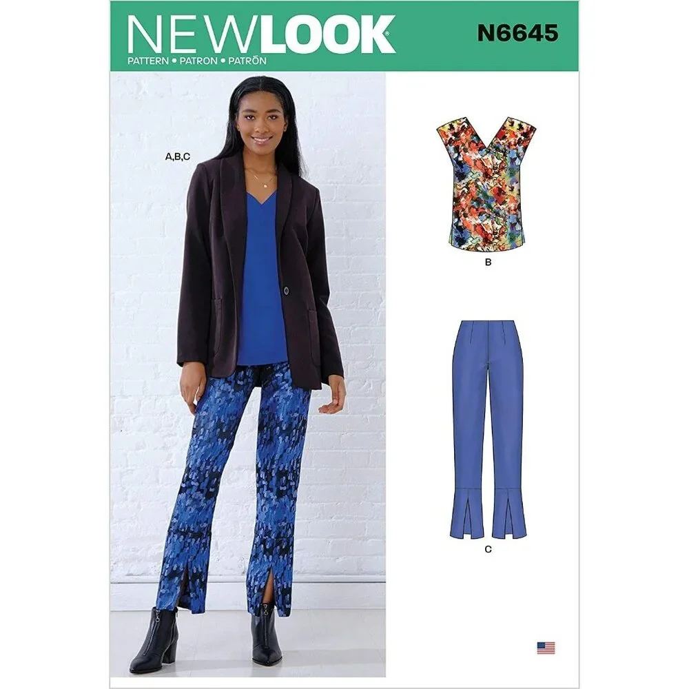 New Look N6645 Sewing Pattern Women Size 10-22 Blazer Top Trousers‎